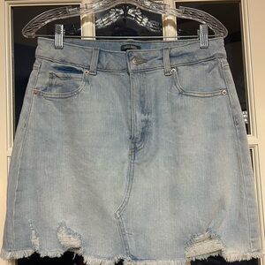 Wild Fable Light Blue Distressed Mini Skirt